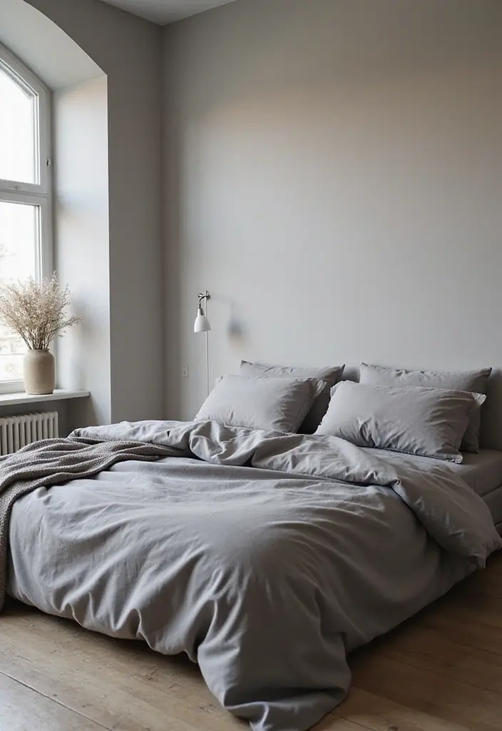 29 Grey Bedding Decor Ideas For Modern Bedrooms 1 29 Grey Bedding Decor Ideas For Modern Bedrooms - 1. Monochromatic Magic