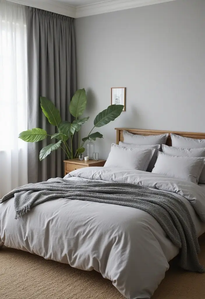 29 Grey Bedding Decor Ideas For Modern Bedrooms 18 29 Grey Bedding Decor Ideas For Modern Bedrooms - 12. Nature-Inspired Accents