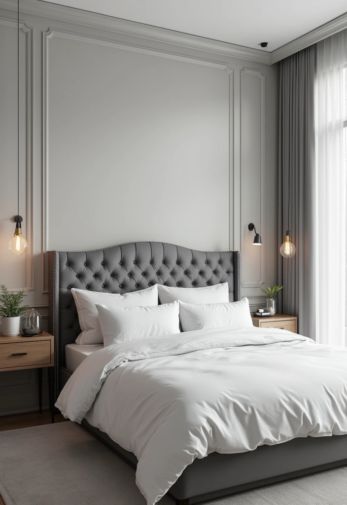 29 Grey Bedding Decor Ideas For Modern Bedrooms 21 29 Grey Bedding Decor Ideas For Modern Bedrooms - 13. Statement Headboards