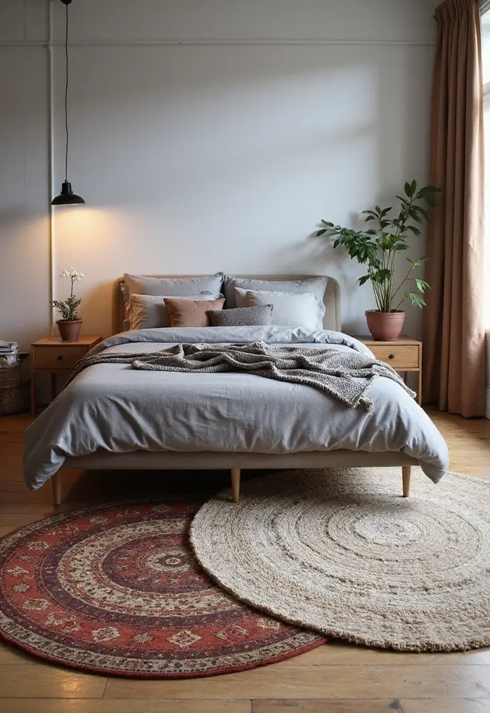29 Grey Bedding Decor Ideas For Modern Bedrooms 30 29 Grey Bedding Decor Ideas For Modern Bedrooms - 18. Layered Rugs