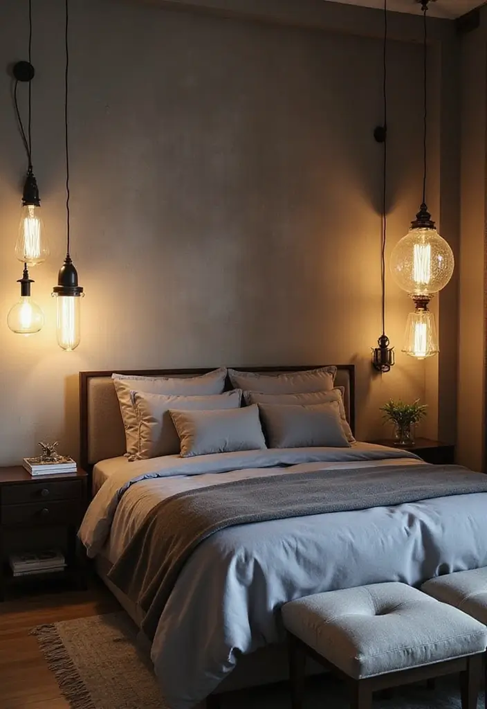 29 Grey Bedding Decor Ideas For Modern Bedrooms 39 29 Grey Bedding Decor Ideas For Modern Bedrooms - 21. Unique Light Fixtures