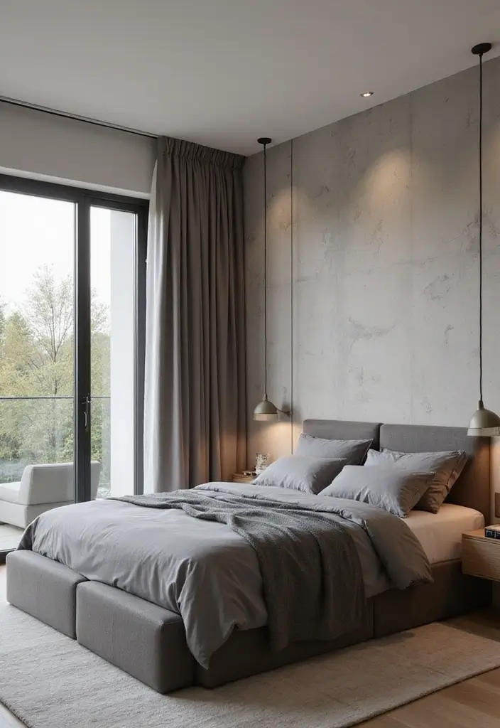 29 Grey Bedding Decor Ideas For Modern Bedrooms 44 29 Grey Bedding Decor Ideas For Modern Bedrooms - 24. Wall-mounted Nightstands