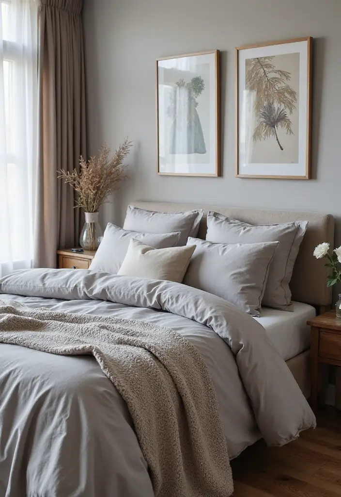 29 Grey Bedding Decor Ideas For Modern Bedrooms 57 29 Grey Bedding Decor Ideas For Modern Bedrooms - 29. Personal Touches