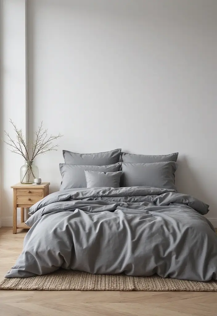 29 Grey Bedding Decor Ideas For Modern Bedrooms 6 29 Grey Bedding Decor Ideas For Modern Bedrooms - 6. Minimalist Elegance