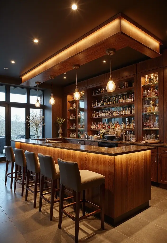 29 Luxury Home Bar Designs With Timeless Wooden Decor 20 29 Luxury Home Bar Designs With Timeless Wooden Decor - 10. Contemporary Flair