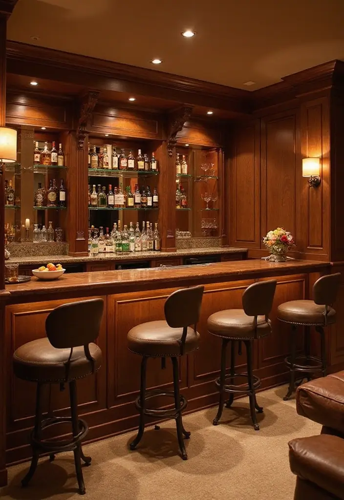 29 Luxury Home Bar Designs With Timeless Wooden Decor 21 29 Luxury Home Bar Designs With Timeless Wooden Decor - 11. Warm and Inviting