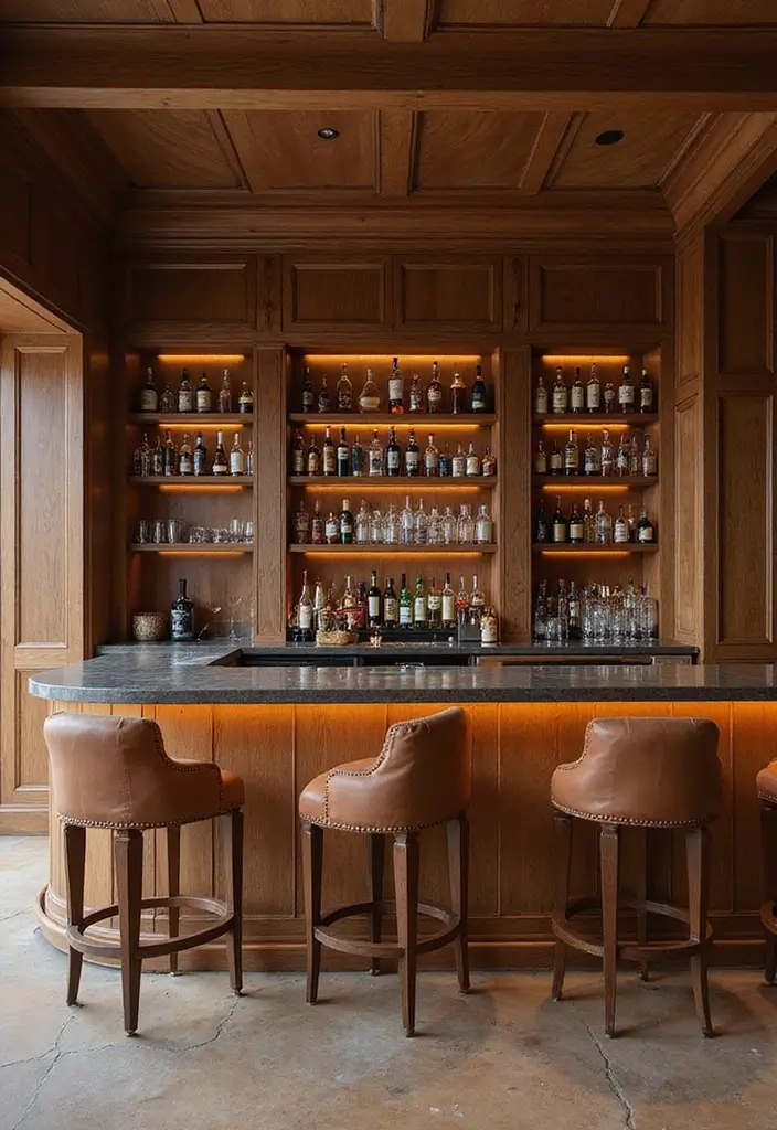 29 Luxury Home Bar Designs With Timeless Wooden Decor 28 29 Luxury Home Bar Designs With Timeless Wooden Decor - 12. Luxe Textures