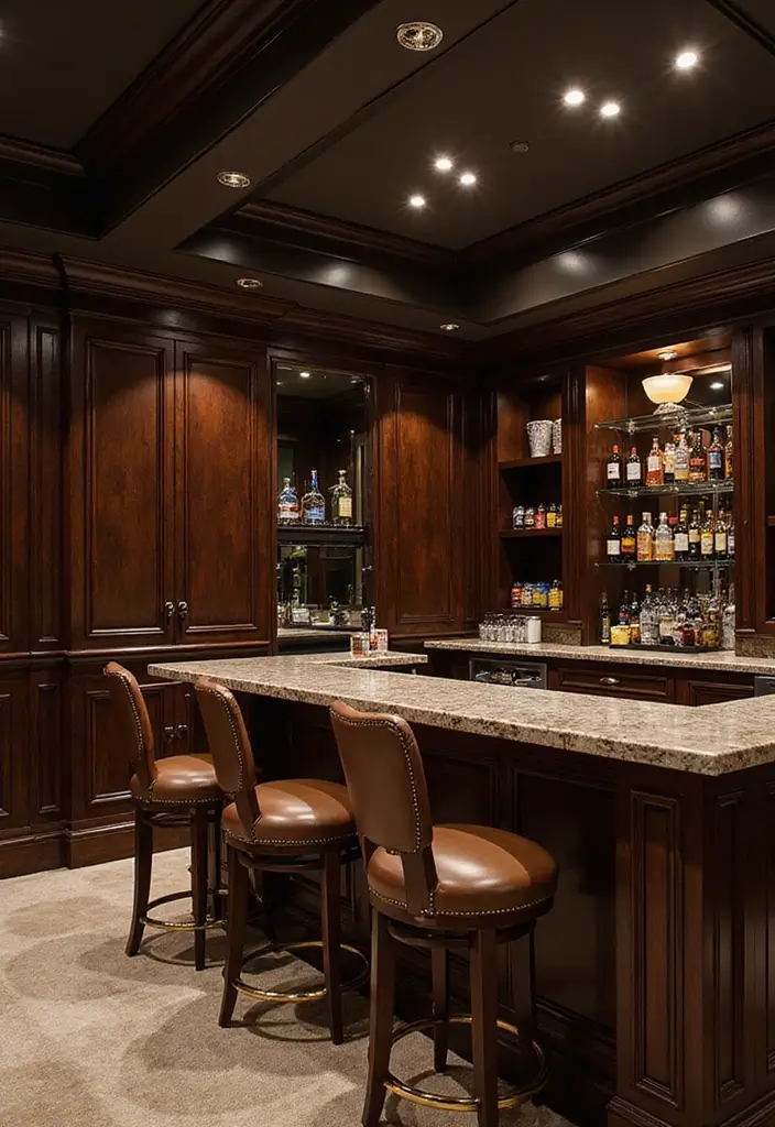 29 Luxury Home Bar Designs With Timeless Wooden Decor 43 29 Luxury Home Bar Designs With Timeless Wooden Decor - 19. Home Theater Bar