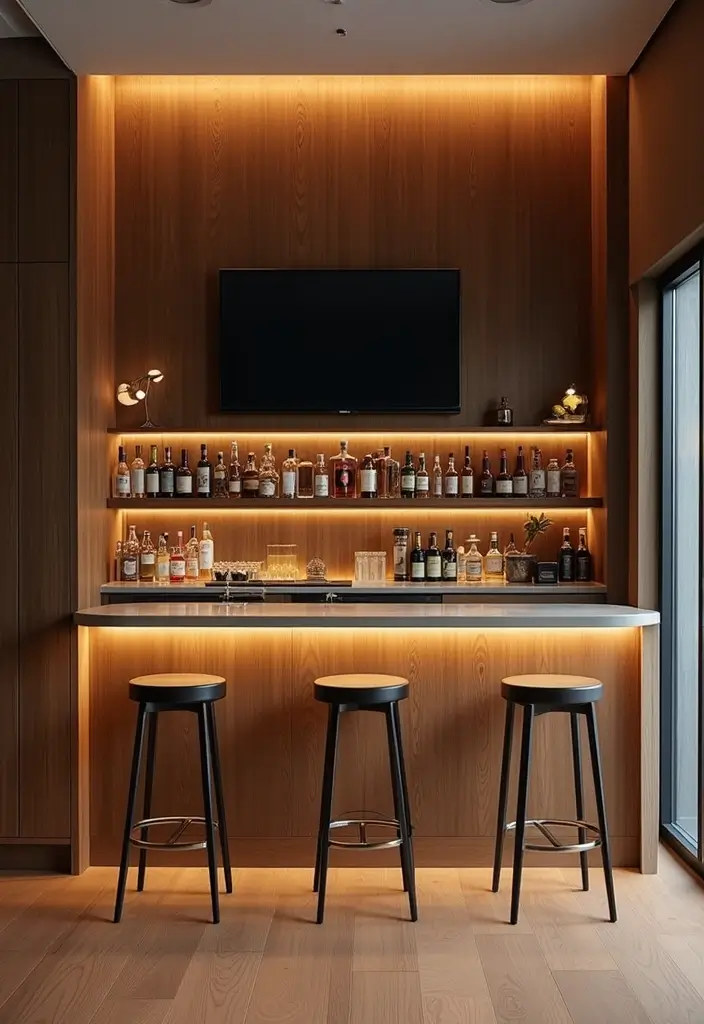 29 Luxury Home Bar Designs With Timeless Wooden Decor 50 29 Luxury Home Bar Designs With Timeless Wooden Decor - 20. Smart Tech Bar