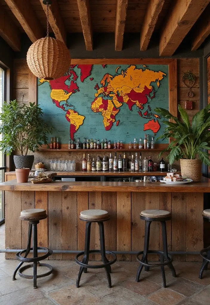 29 Luxury Home Bar Designs With Timeless Wooden Decor 51 29 Luxury Home Bar Designs With Timeless Wooden Decor - 21. Cultural Fusion