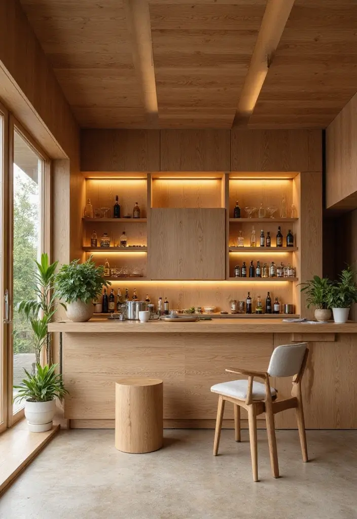 29 Luxury Home Bar Designs With Timeless Wooden Decor 52 29 Luxury Home Bar Designs With Timeless Wooden Decor - 22. Zen Retreat