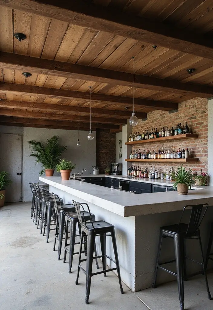 29 Luxury Home Bar Designs With Timeless Wooden Decor 3 29 Luxury Home Bar Designs With Timeless Wooden Decor - 3. Industrial Chic