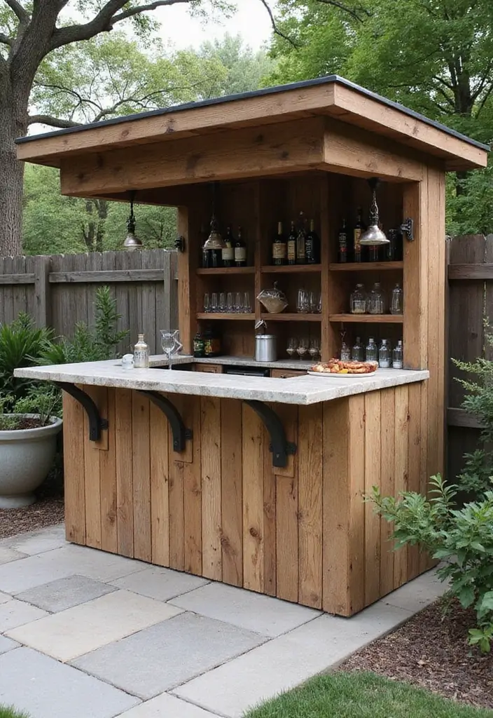 29 Luxury Home Bar Designs With Timeless Wooden Decor 7 29 Luxury Home Bar Designs With Timeless Wooden Decor - 7. Outdoor Oasis