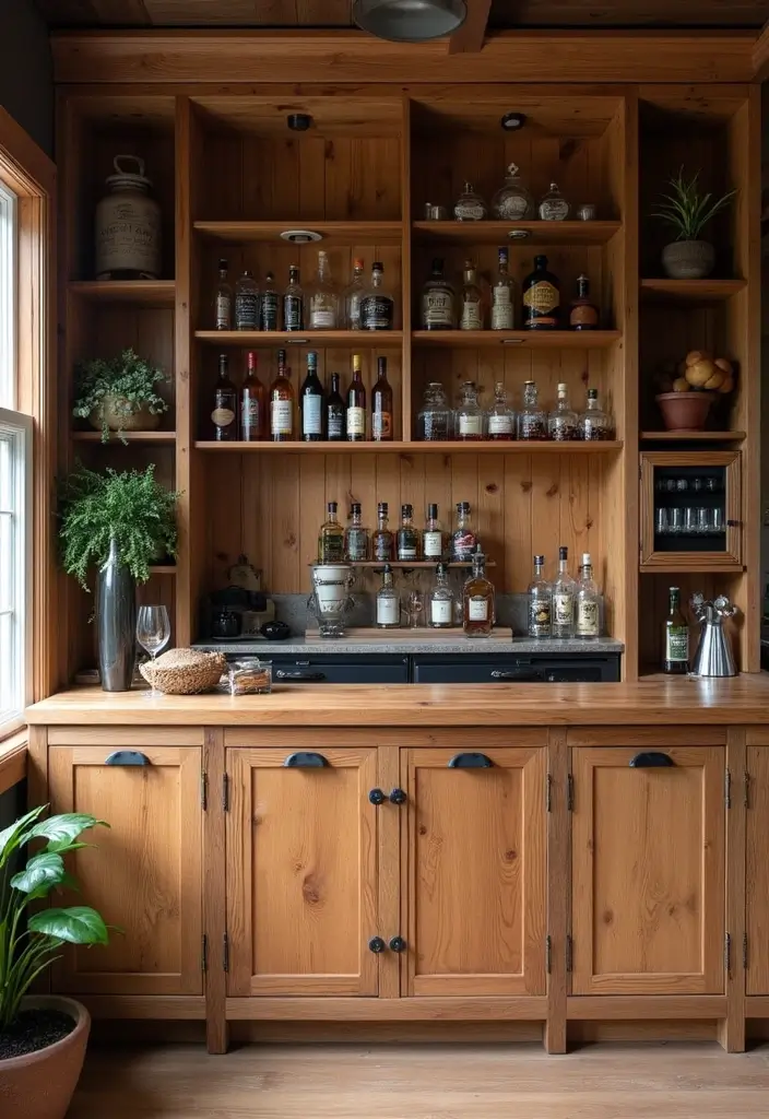 29 Luxury Home Bar Designs With Timeless Wooden Decor 10 29 Luxury Home Bar Designs With Timeless Wooden Decor - 8. Artisanal Touch