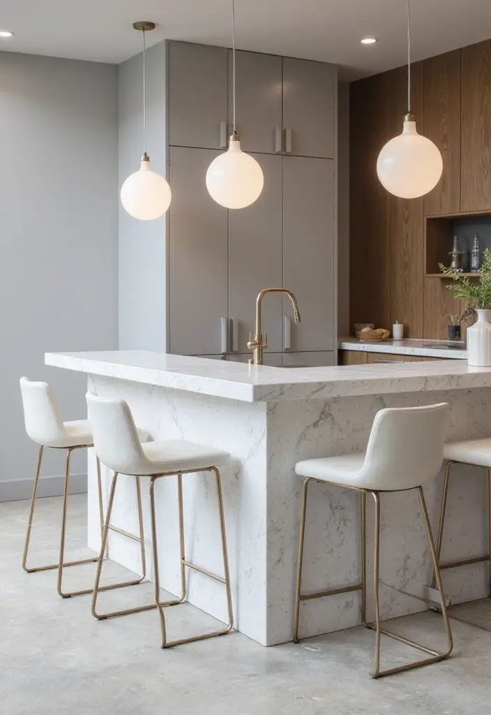 29 Modern Home Bar Decor Ideas With Sleek Finishes 29 29 Modern Home Bar Decor Ideas With Sleek Finishes - 11. Sleek Countertop Materials