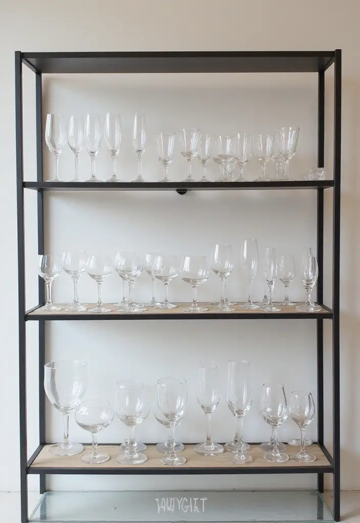 29 Modern Home Bar Decor Ideas With Sleek Finishes 32 29 Modern Home Bar Decor Ideas With Sleek Finishes - 12. Stylish Glassware Display