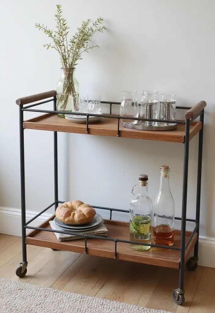 29 Modern Home Bar Decor Ideas With Sleek Finishes 8 29 Modern Home Bar Decor Ideas With Sleek Finishes - 2. Minimalist Bar Cart