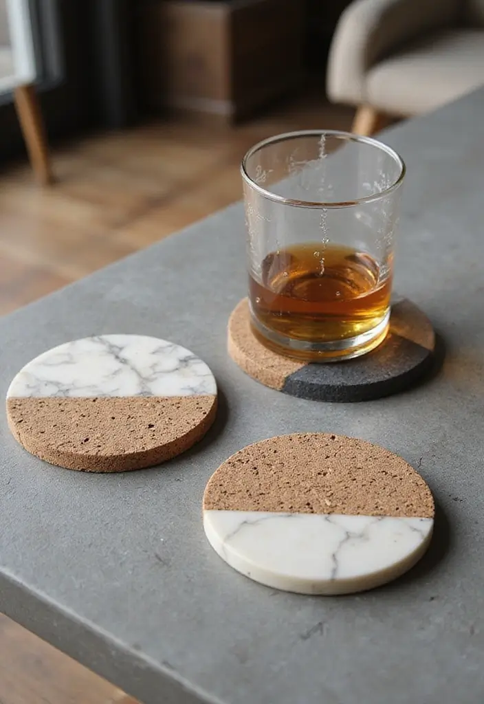 29 Modern Home Bar Decor Ideas With Sleek Finishes 55 29 Modern Home Bar Decor Ideas With Sleek Finishes - 23. Artistic Coasters