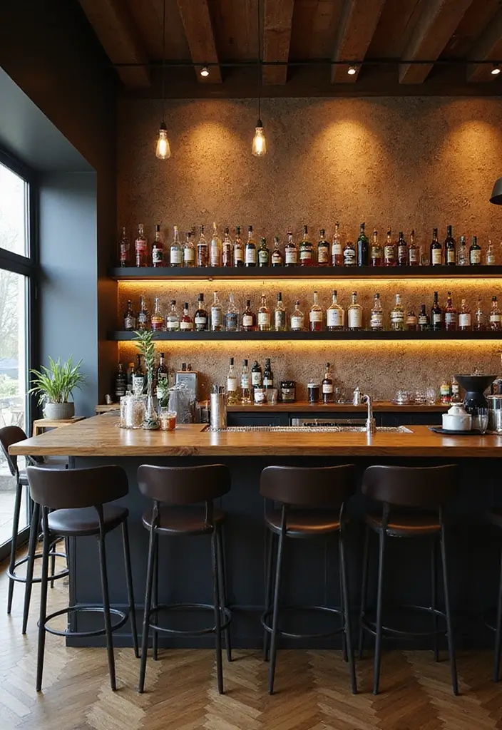 29 Modern Home Bar Decor Ideas With Sleek Finishes 56 29 Modern Home Bar Decor Ideas With Sleek Finishes - 24. Customized Wall Murals