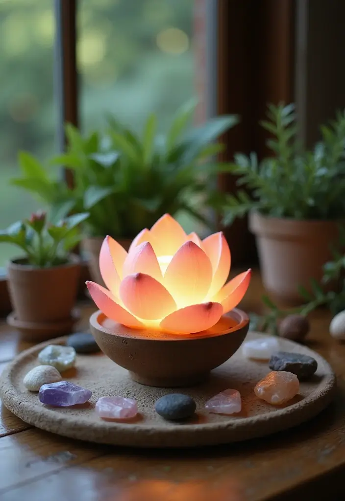 29 Zen Lotus Lamp Decor Ideas For Peaceful Corners 6 29 Zen Lotus Lamp Decor Ideas For Peaceful Corners - 6. Creating a Zen Altar with Lotus Lamps
