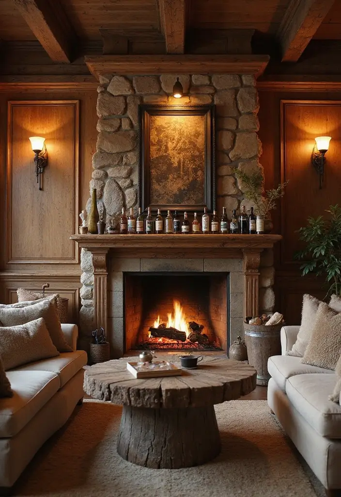 30+ Cozy Home Bar Designs With Warm Wooden Decor 52 30+ Cozy Home Bar Designs With Warm Wooden Decor - 15. Bar with a Fireplace Feature