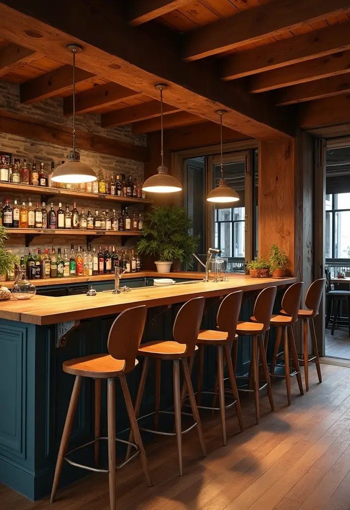 30+ Cozy Home Bar Designs With Warm Wooden Decor 66 30+ Cozy Home Bar Designs With Warm Wooden Decor - 21. Open-Concept Bar Design