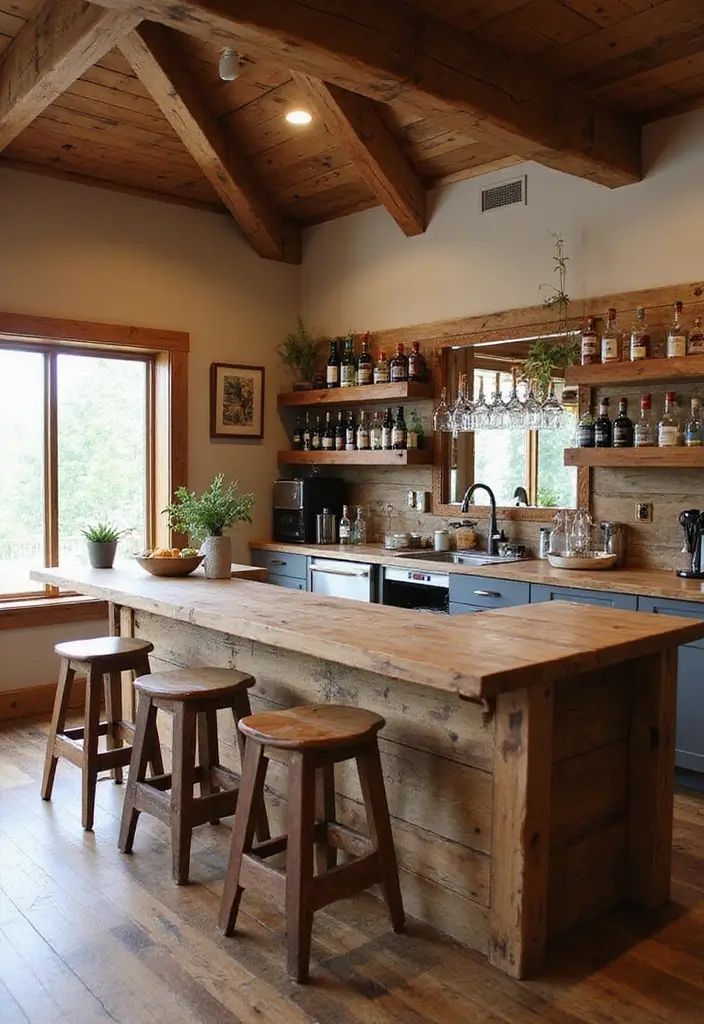 30+ Cozy Home Bar Designs With Warm Wooden Decor 75 30+ Cozy Home Bar Designs With Warm Wooden Decor - 24. Multi-Functional Bar