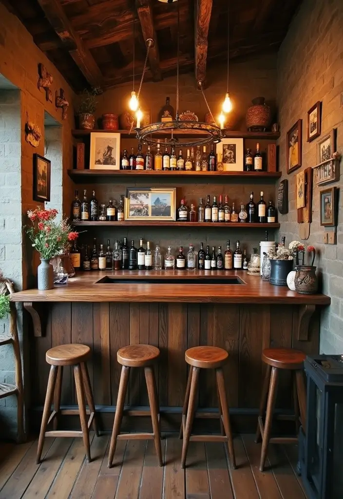 30+ Cozy Home Bar Designs With Warm Wooden Decor 78 30+ Cozy Home Bar Designs With Warm Wooden Decor - 25. Personal Touches in Bar Decor