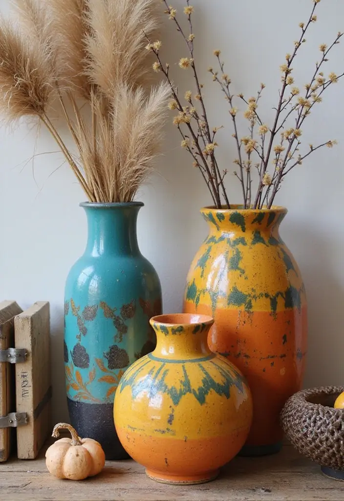 30+ Decorative Glass Vases On Display For Elegant Interiors 66 30+ Decorative Glass Vases On Display For Elegant Interiors - 24. Bohemian Fusion Vases