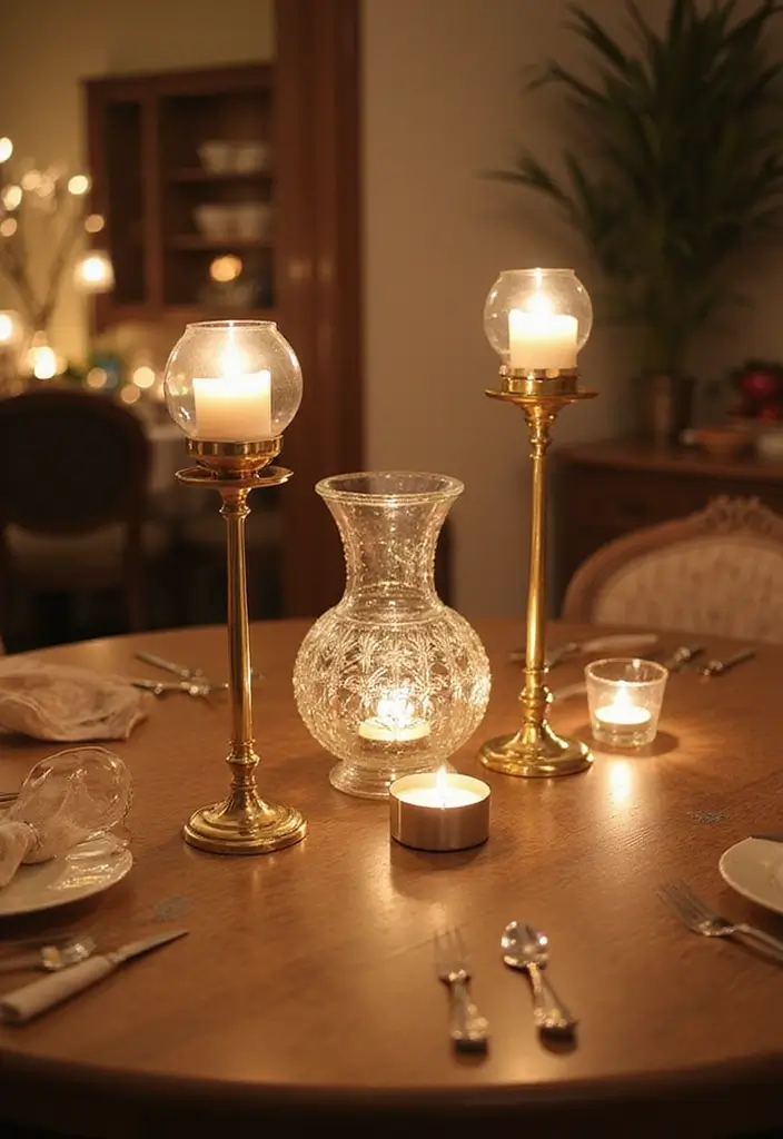 30+ Decorative Glass Vases On Display For Elegant Interiors 74 30+ Decorative Glass Vases On Display For Elegant Interiors - 26. Decorative Glass Vases with Candle Holders