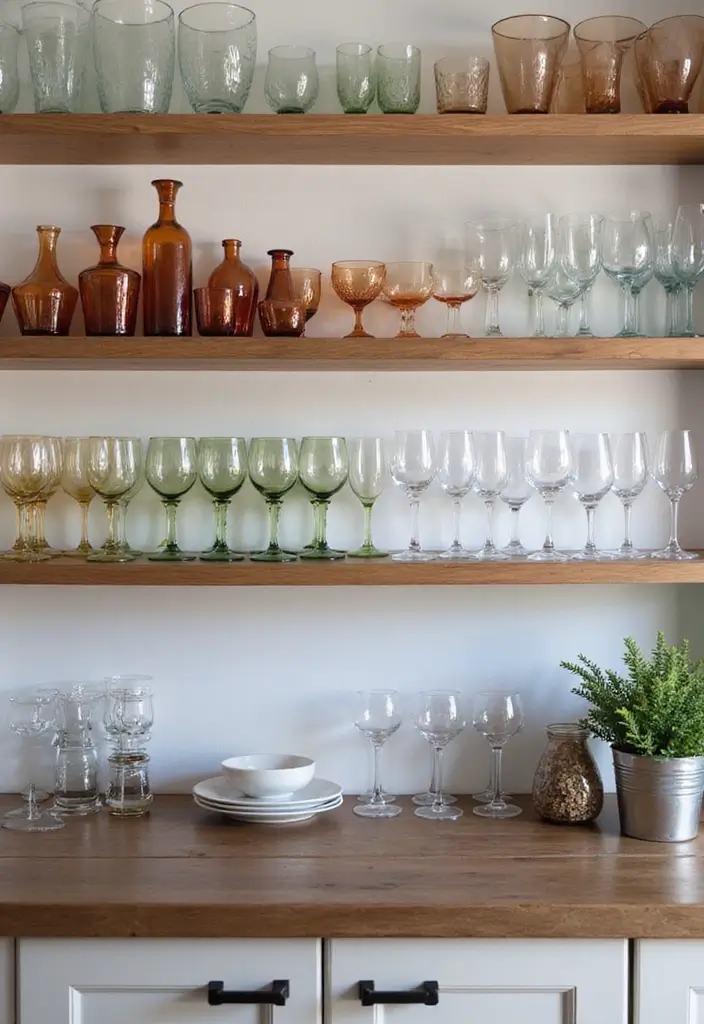 30+ Modern Home Bar Ideas With Rustic And Industrial Touches 41 30+ Modern Home Bar Ideas With Rustic And Industrial Touches - 11. Creative Display of Glassware