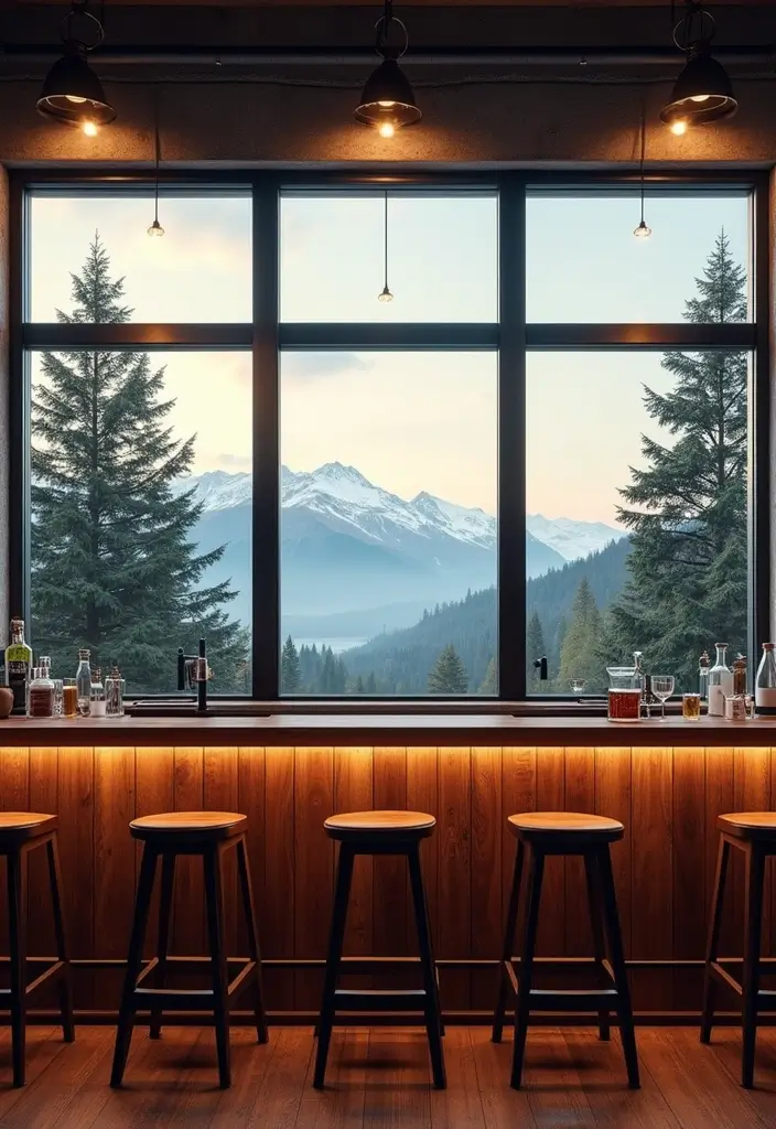 30+ Modern Home Bar Ideas With Rustic And Industrial Touches 56 30+ Modern Home Bar Ideas With Rustic And Industrial Touches - 14. Bar with a View