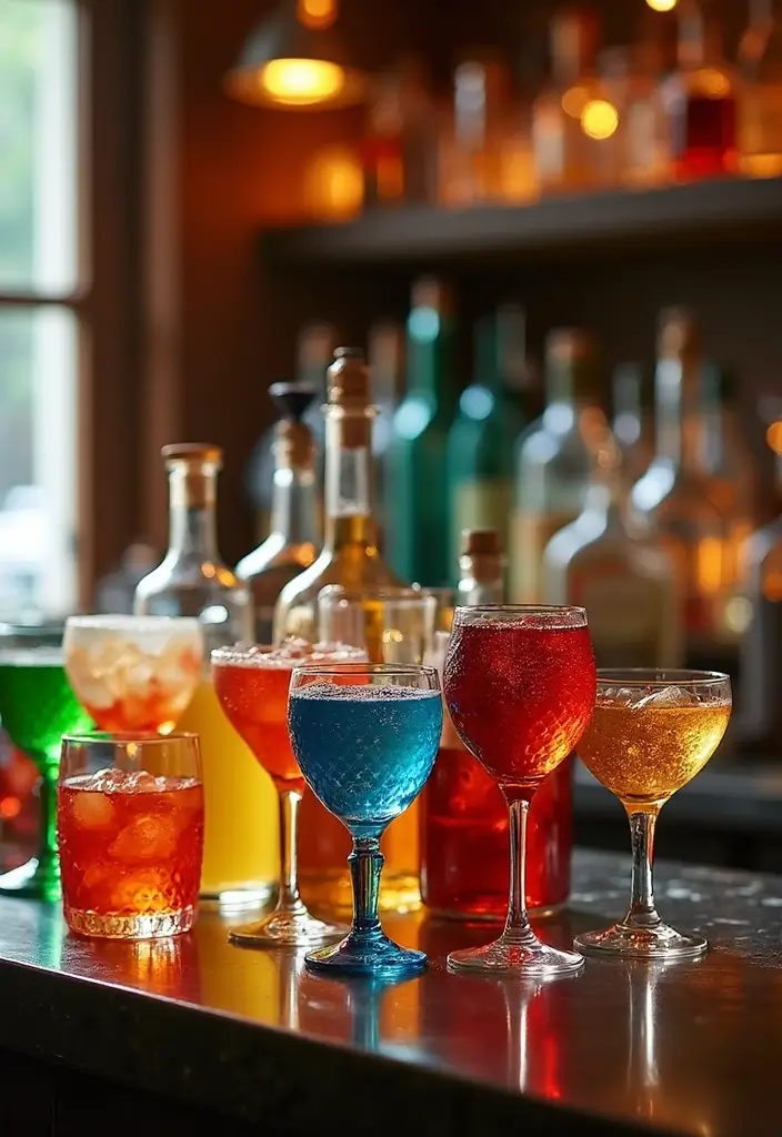 30+ Modern Home Bar Ideas With Rustic And Industrial Touches 102 30+ Modern Home Bar Ideas With Rustic And Industrial Touches - 26. Bold Barware