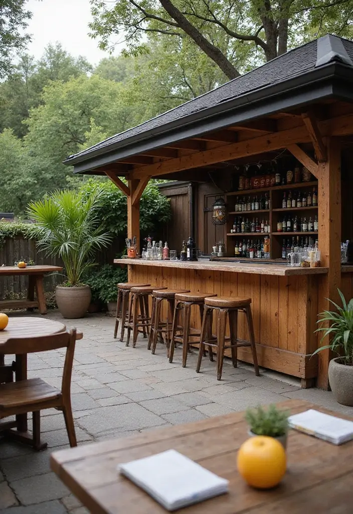 30+ Modern Home Bar Ideas With Rustic And Industrial Touches 123 30+ Modern Home Bar Ideas With Rustic And Industrial Touches - 29. Outdoor Bar Setup