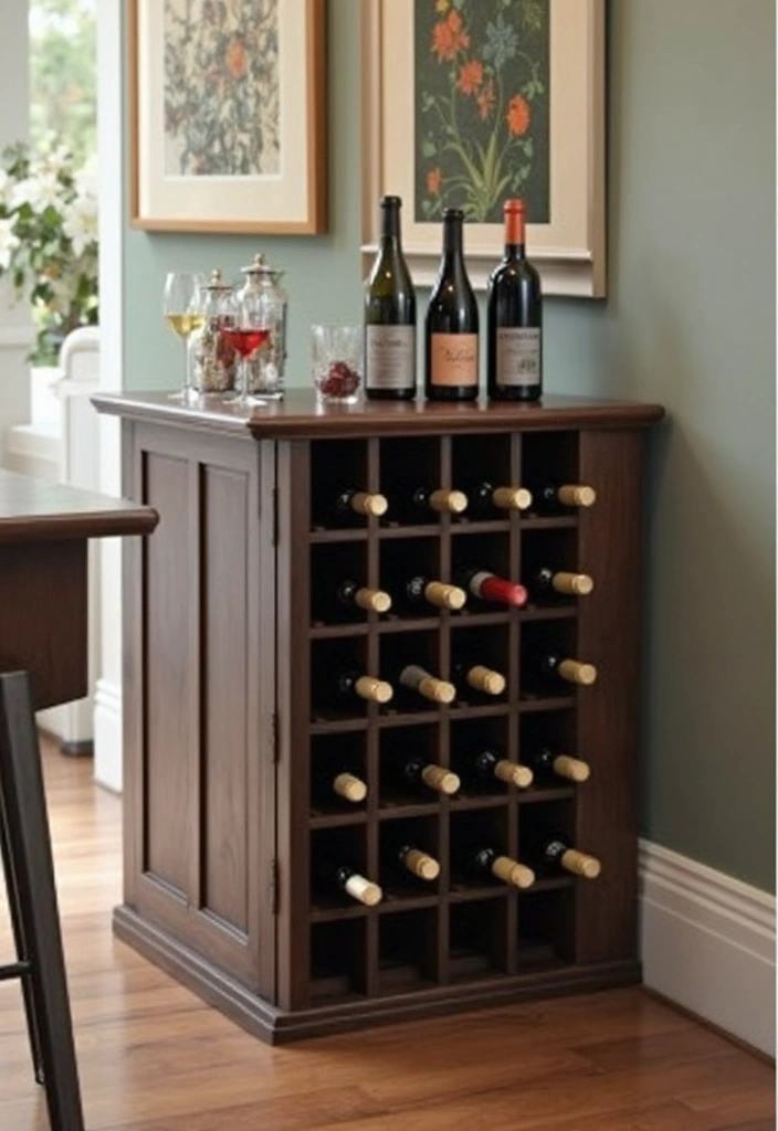 30+ Small Home Bar Decor Ideas That Maximize Space 27 30+ Small Home Bar Decor Ideas That Maximize Space - 11. Miniature Wine Racks