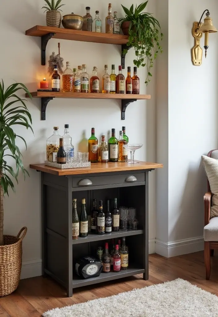 30+ Small Home Bar Decor Ideas That Maximize Space 46 30+ Small Home Bar Decor Ideas That Maximize Space - 20. Compact Cocktail Stations