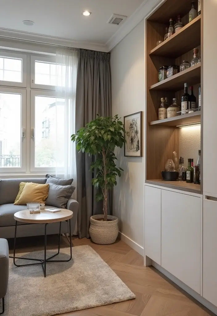 30+ Small Home Bar Decor Ideas That Maximize Space 55 30+ Small Home Bar Decor Ideas That Maximize Space - 23. Multi-functional Furniture