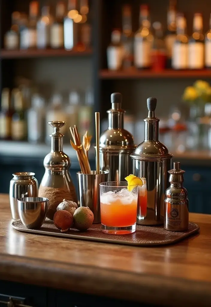 30+ Small Home Bar Decor Ideas That Maximize Space 67 30+ Small Home Bar Decor Ideas That Maximize Space - 27. Bar Accessory Kits