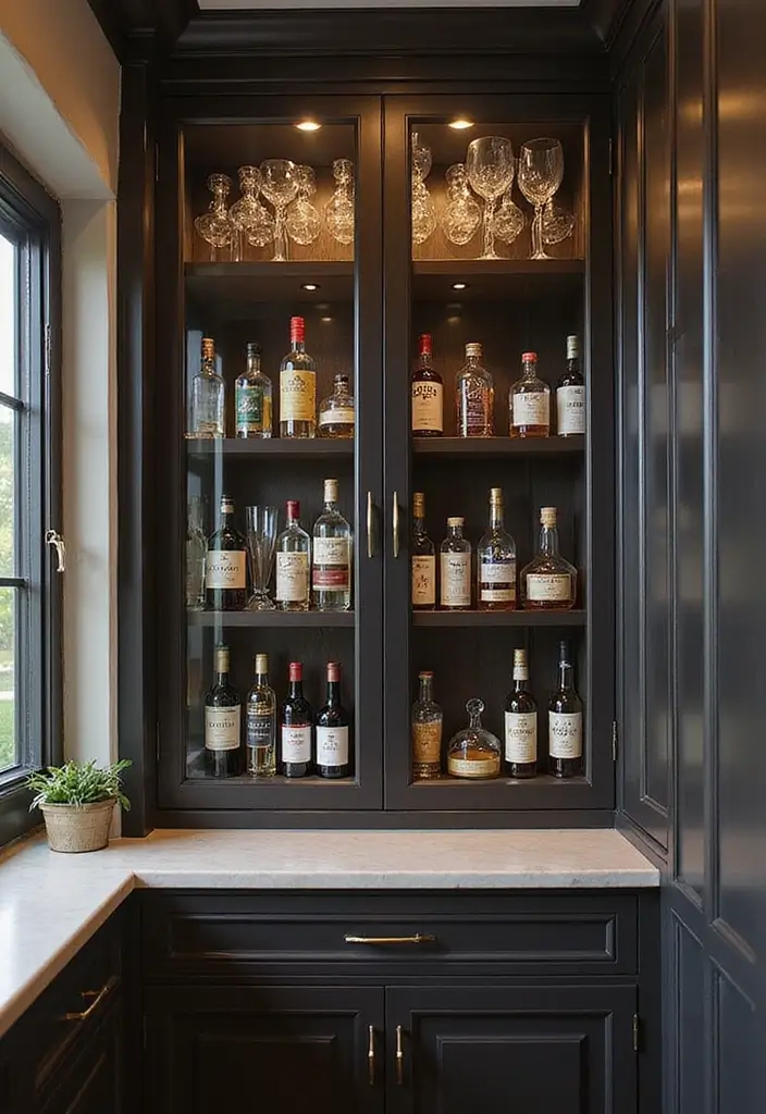 30+ Small Home Bar Decor Ideas That Maximize Space 17 30+ Small Home Bar Decor Ideas That Maximize Space - 5. Built-in Bar Cabinets